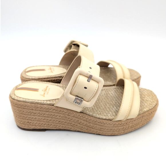 Sam Edelman Carson Platform Wedge Espadrille Slide Sandal Cream Size US8 EU38.5 - Picture 3 of 11